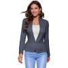 imageHybrid ampamp Company Womens Casual Work Office Elegant Open Front Premium Nylon Blazer JacketJk1135heathernav
