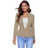 imageHybrid ampamp Company Womens Casual Work Office Elegant Open Front Premium Nylon Blazer JacketJk1135khaki