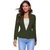 imageHybrid ampamp Company Womens Casual Work Office Elegant Open Front Premium Nylon Blazer JacketJk1135olive