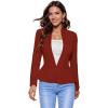 imageHybrid ampamp Company Womens Casual Work Office Elegant Open Front Premium Nylon Blazer JacketJk1135rust