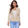 imageHybrid ampamp Company Womens Casual Work Office Elegant Open Front Premium Nylon Blazer JacketJk1135stone