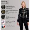 imageHybrid ampamp Company Womens Fashion Military Crop Premium Ultra Stretch GoldSliver Zip Up Dressy Blazer Jacket10571blackwhite