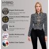 imageHybrid ampamp Company Womens Fashion Military Crop Premium Ultra Stretch GoldSliver Zip Up Dressy Blazer Jacket10573blkivo