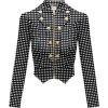 imageHybrid ampamp Company Womens Fashion Military Crop Premium Ultra Stretch GoldSliver Zip Up Dressy Blazer Jacket10573blkivo