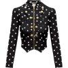 imageHybrid ampamp Company Womens Fashion Military Crop Premium Ultra Stretch GoldSliver Zip Up Dressy Blazer Jacket10575blackWhit