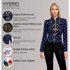 imageHybrid ampamp Company Womens Fashion Military Crop Premium Ultra Stretch GoldSliver Zip Up Dressy Blazer Jacket10575navwhi
