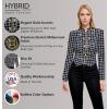 imageHybrid ampamp Company Womens Fashion Military Crop Premium Ultra Stretch GoldSliver Zip Up Dressy Blazer Jacket11083blackwhite