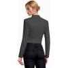 imageHybrid ampamp Company Womens Fashion Military Crop Premium Ultra Stretch GoldSliver Zip Up Dressy Blazer JacketCharcoal