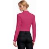 imageHybrid ampamp Company Womens Fashion Military Crop Premium Ultra Stretch GoldSliver Zip Up Dressy Blazer JacketFuchsia