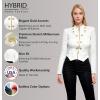 imageHybrid ampamp Company Womens Fashion Military Crop Premium Ultra Stretch GoldSliver Zip Up Dressy Blazer JacketIvory
