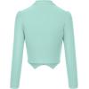 imageHybrid ampamp Company Womens Fashion Military Crop Premium Ultra Stretch GoldSliver Zip Up Dressy Blazer JacketMint