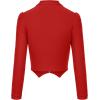 imageHybrid ampamp Company Womens Fashion Military Crop Premium Ultra Stretch GoldSliver Zip Up Dressy Blazer JacketRed