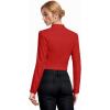 imageHybrid ampamp Company Womens Fashion Military Crop Premium Ultra Stretch GoldSliver Zip Up Dressy Blazer JacketRed