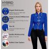 imageHybrid ampamp Company Womens Fashion Military Crop Premium Ultra Stretch GoldSliver Zip Up Dressy Blazer JacketRoyal