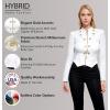 imageHybrid ampamp Company Womens Fashion Military Crop Premium Ultra Stretch GoldSliver Zip Up Dressy Blazer JacketWhite