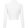 imageHybrid ampamp Company Womens Fashion Military Crop Premium Ultra Stretch GoldSliver Zip Up Dressy Blazer JacketWhite