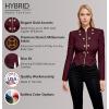 imageHybrid ampamp Company Womens Fashion Military Crop Premium Ultra Stretch GoldSliver Zip Up Dressy Blazer JacketWine