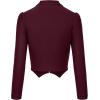 imageHybrid ampamp Company Womens Fashion Military Crop Premium Ultra Stretch GoldSliver Zip Up Dressy Blazer JacketWine