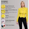 imageHybrid ampamp Company Womens Fashion Military Crop Premium Ultra Stretch GoldSliver Zip Up Dressy Blazer JacketYellow