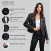imageOlivia Miller Womens Faux Leather Moto Biker Jacket Long Sleeve Zip JacketJk5208black