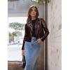 imageOlivia Miller Womens Faux Leather Moto Biker Jacket Long Sleeve Zip JacketJk5208brown