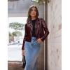 imageOlivia Miller Womens Faux Leather Moto Biker Jacket Long Sleeve Zip JacketJk5208burgundy