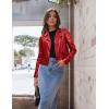 imageOlivia Miller Womens Faux Leather Moto Biker Jacket Long Sleeve Zip JacketJk5208red