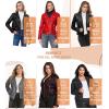 imageOlivia Miller Womens Faux Leather Moto Biker Jacket Long Sleeve Zip JacketJk5208red