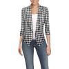 imageHybrid ampamp Company Womens Casual Work Office Blazer Jacket Open Front Shawl with 34 Scrunch Sleeves10280blackWhit