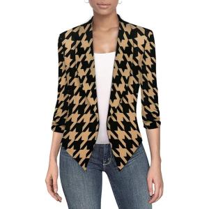 imageHybrid ampamp Company Womens Casual Work Office Blazer Jacket Open Front Shawl with 34 Scrunch Sleeves11394blktau
