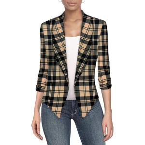 imageHybrid ampamp Company Womens Casual Work Office Blazer Jacket Open Front Shawl with 34 Scrunch Sleeves11396blktau
