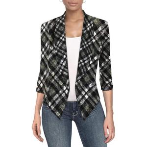 imageHybrid ampamp Company Womens Casual Work Office Blazer Jacket Open Front Shawl with 34 Scrunch Sleeves462059olvmlt