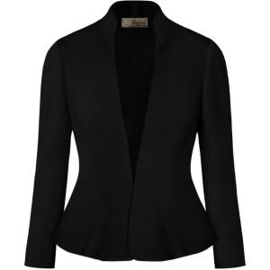 imageHybrid ampamp Company Womens Casual Work Office Elegant Open Front Premium Nylon Blazer JacketJk1135black
