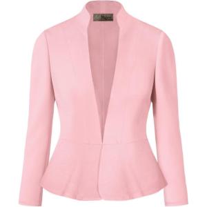 imageHybrid ampamp Company Womens Casual Work Office Elegant Open Front Premium Nylon Blazer JacketJk1135blush
