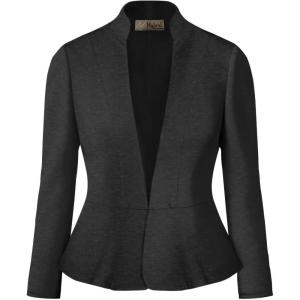 imageHybrid ampamp Company Womens Casual Work Office Elegant Open Front Premium Nylon Blazer JacketJk1135charcoal