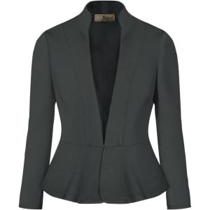imageHybrid ampamp Company Womens Casual Work Office Elegant Open Front Premium Nylon Blazer JacketJk1135gunmetal