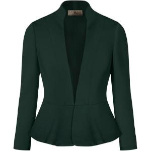 imageHybrid ampamp Company Womens Casual Work Office Elegant Open Front Premium Nylon Blazer JacketJk1135hunter