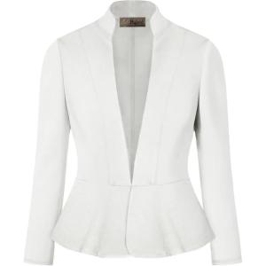 imageHybrid ampamp Company Womens Casual Work Office Elegant Open Front Premium Nylon Blazer JacketJk1135ivory