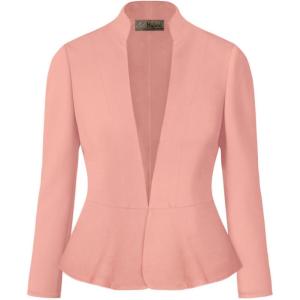imageHybrid ampamp Company Womens Casual Work Office Elegant Open Front Premium Nylon Blazer JacketJk1135light Cora