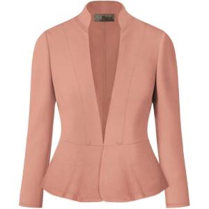 imageHybrid ampamp Company Womens Casual Work Office Elegant Open Front Premium Nylon Blazer JacketJk1135mauve