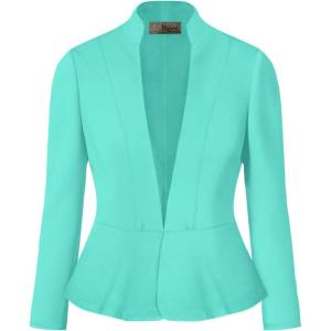 imageHybrid ampamp Company Womens Casual Work Office Elegant Open Front Premium Nylon Blazer JacketJk1135mint