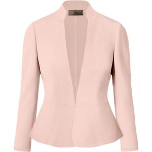 imageHybrid ampamp Company Womens Casual Work Office Elegant Open Front Premium Nylon Blazer JacketJk1135peach