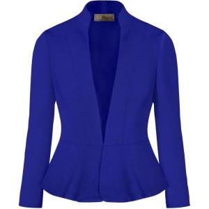 imageHybrid ampamp Company Womens Casual Work Office Elegant Open Front Premium Nylon Blazer JacketJk1135royal