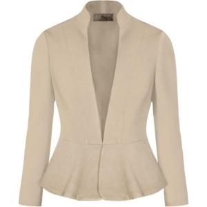 imageHybrid ampamp Company Womens Casual Work Office Elegant Open Front Premium Nylon Blazer JacketJk1135stone