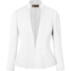 imageHybrid ampamp Company Womens Casual Work Office Elegant Open Front Premium Nylon Blazer JacketJk1135white