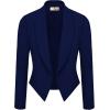 imageHybrid ampamp Company Womens Casual Work Office Blazer Open Front Heavy Ponti Shawl Collar Long Sleeve JacketNavy9789
