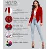imageHybrid ampamp Company Womens Casual Work Office Blazer Open Front Heavy Ponti Shawl Collar Long Sleeve JacketRed9789