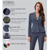 imageHybrid ampamp Company Womens Casual Work Office Dressy Double Lapel Single Button Peplum Comfortable Blazer1073theathernav