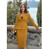 imageHybrid ampamp Company Womens Casual Work Office Dressy Double Lapel Single Button Peplum Comfortable Blazer1073tmustard