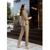 imageHybrid ampamp Company Womens Casual Work Office Dressy Double Lapel Single Button Peplum Comfortable BlazerBeigeKhakdressy  Premium Weight